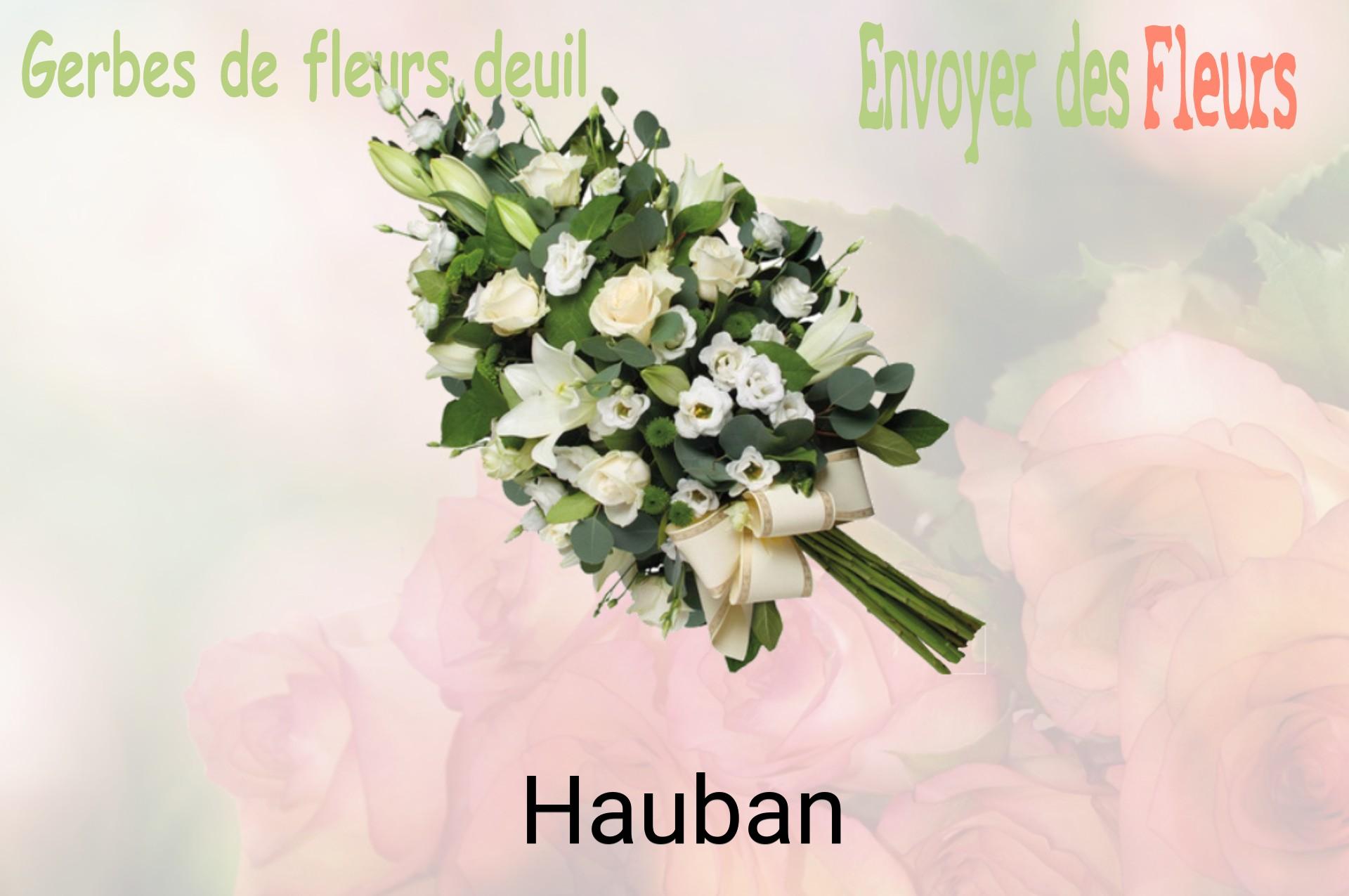 Gerbe de fleurs de deuil livrée à Hauban